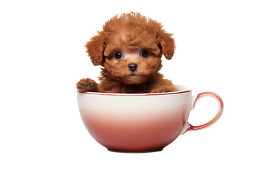 Teacup Poodle On Transparent background.