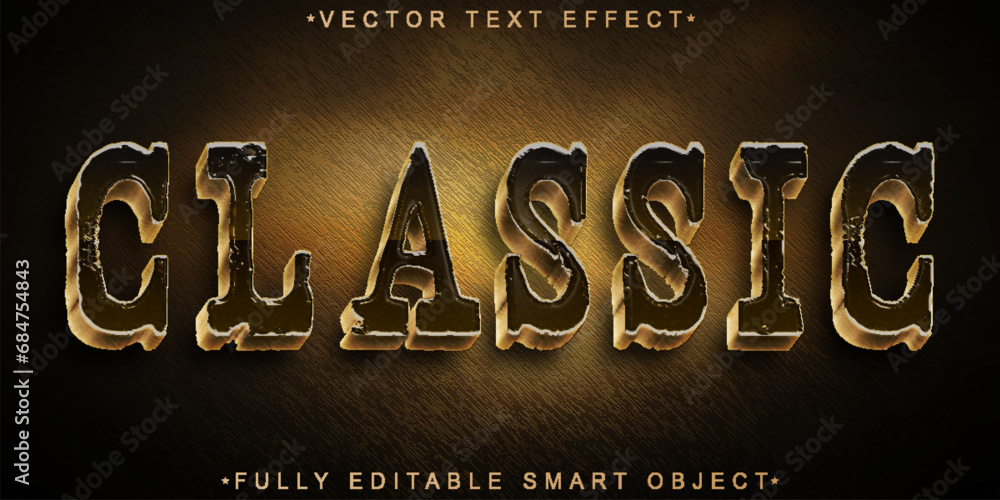 Poster Worn Classic Vector Fully Editable Smart Object Text Effect