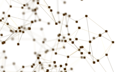 Abstract plexus blue geometry background. Digital technology network connection concept. 3D rendered illustration