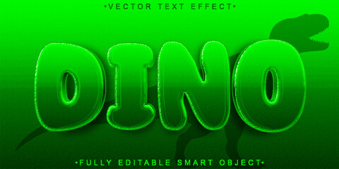 Green Cartoon Dino Vector Fully Editable Smart Object Text Effect