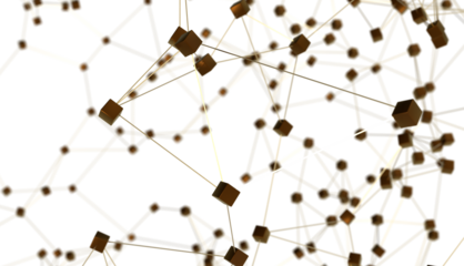 Abstract plexus blue geometry background. Digital technology network connection concept. 3D rendered illustration