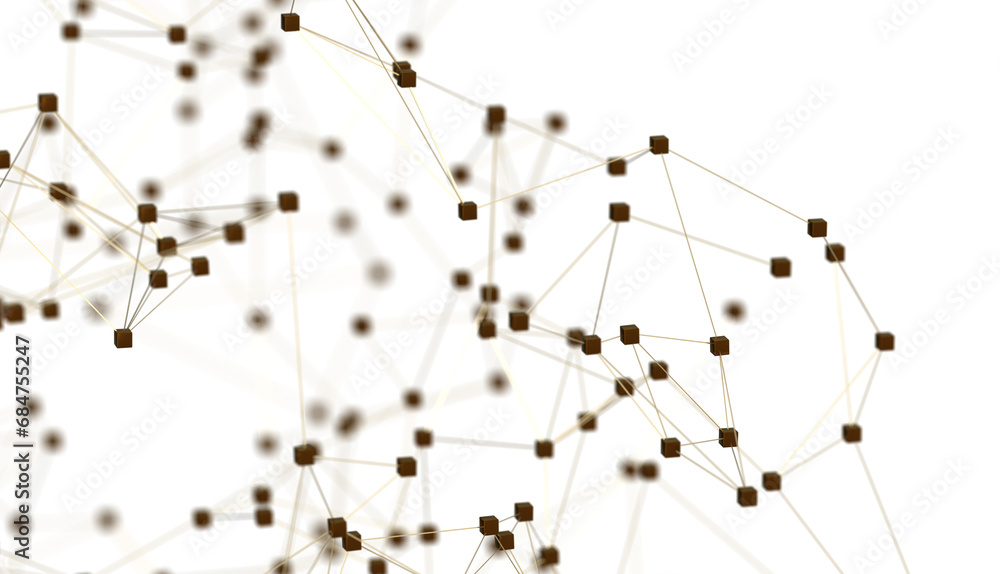 Poster falling cyber particles. big data stream. 3d
