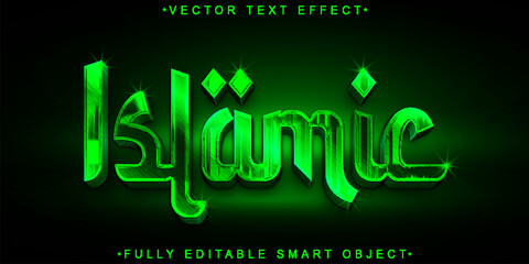 Green Islamic Vector Fully Editable Smart Object Text Effect