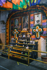 Fototapeta premium day of death in Oaxaca city mexico colourful flower decoration celebration 