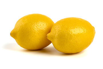Fresh lemon fruits, isolated on white background.