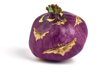 Fresh kohlrabi, isolated on white background.