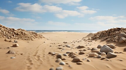 Fototapeta na wymiar Coarse sand on a beach