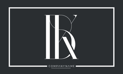 Alphabet Letters Icon Logo BK or KB Monogram