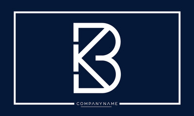 Alphabet Letters Icon Logo BK or KB Monogram