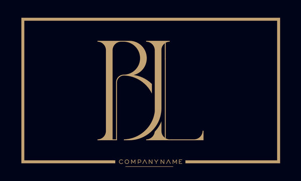 Alphabet Letters Icon Logo BL or LB Monogram