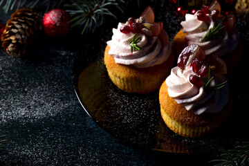 Traditional Christmas cottage cheese cupcakes