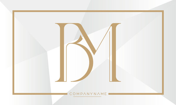 Alphabet Letters icon logo BM or MB Monogram