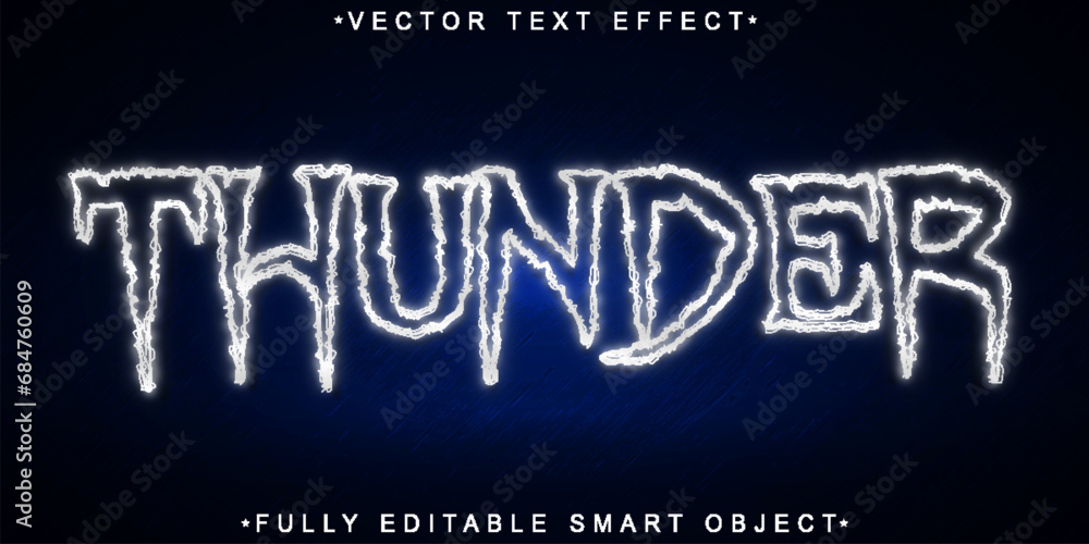 Poster Thunder Vector Fully Editable Smart Object Text Effect