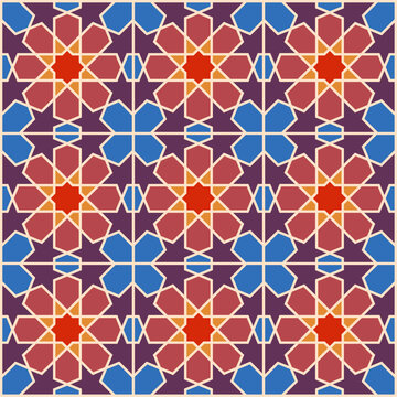 Abstract background with Islamic ornament, Arabic geometric texture.geometric islamic with colorfull pattern