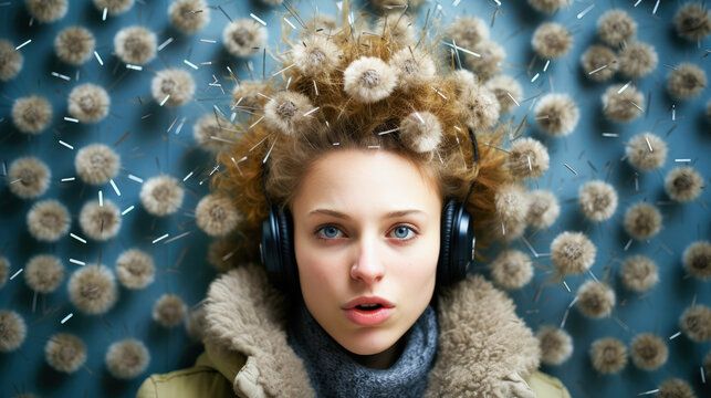 ligyrophobia: the visceral response to overwhelming sounds, captured in ultra-realistic detail, showing the stark contrast of fear in everyday situations - generated with AI