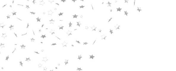 Naklejka na ściany i meble Silver stars falling from the sky. Abstract arc background. Glitter pattern for banner.