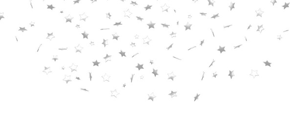 Silver stars falling from the sky. Abstract arc background. Glitter pattern for banner.