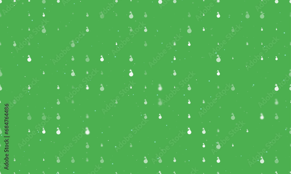 Aufkleber seamless background pattern of evenly spaced white bomb symbols of different sizes and opacity. vect