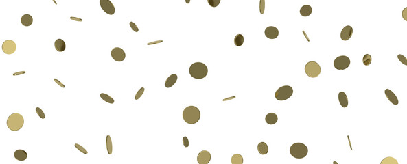 Cascading Splendor: Striking 3D Illustration Showcasing a Dazzling Gold Confetti Display