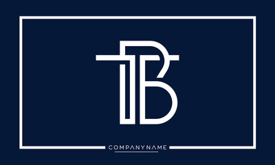 Alphabet letters icon logo TB or BT 