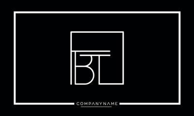 Alphabet letters icon logo TB or BT 