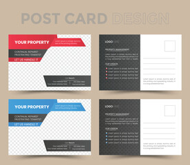 Modern real estate postcard design, corporate postcard design template. amazing and stylish corporate postcard template design bundle