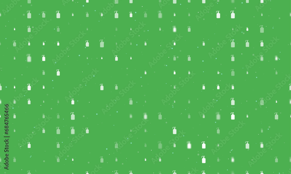 Poster seamless background pattern of evenly spaced white liquid soap symbols of different sizes and opacit