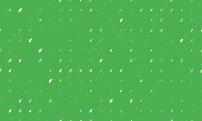 Seamless background pattern of evenly spaced white leaflet symbols of different sizes and opacity. Vector illustration on green background with stars