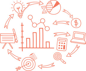 red white business icons