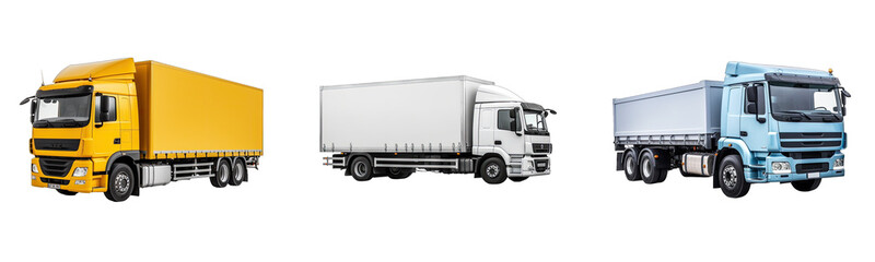Truck isolated on white or transparent background generative ai 