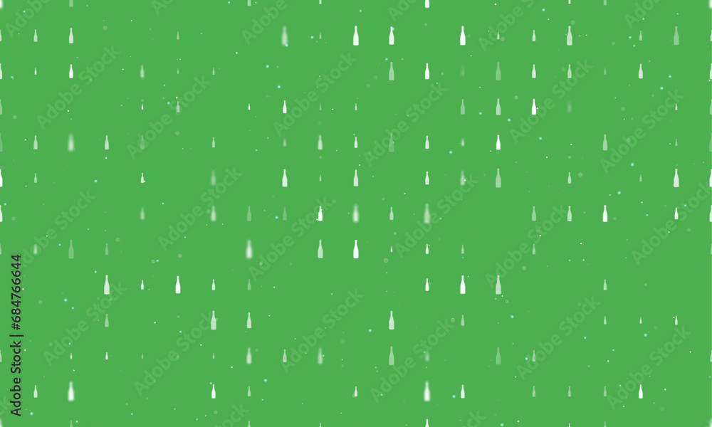 Poster seamless background pattern of evenly spaced white champagne symbols of different sizes and opacity.