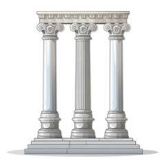 Vector 2D sacred pillar, white background.