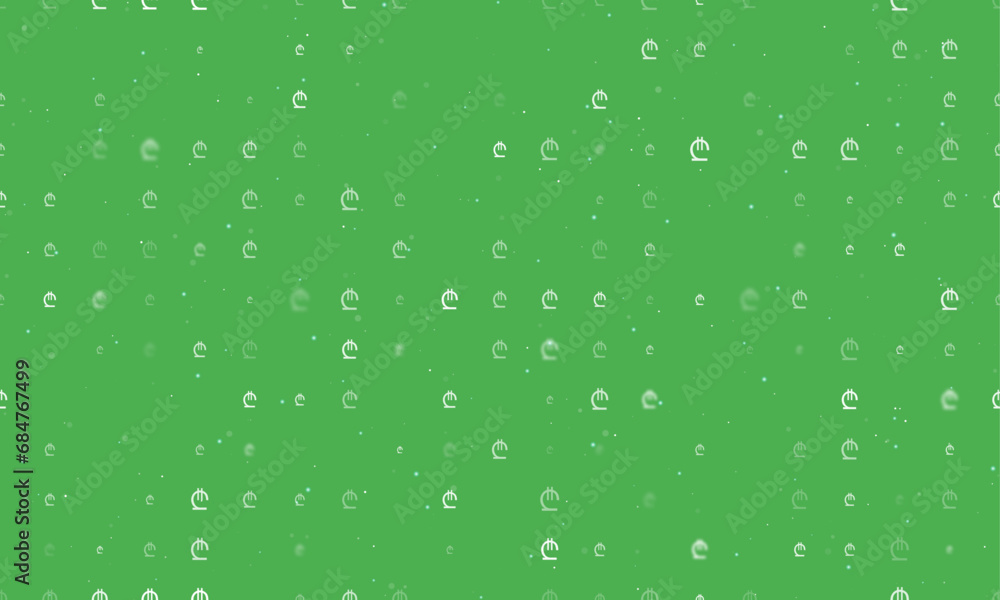 Poster seamless background pattern of evenly spaced white lary symbols of different sizes and opacity. vect