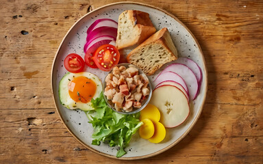 Capture the essence of Ploughman's Lunch in a mouthwatering food photography shot Generative AI