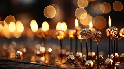 Bokeh light effect, Sylvester New Year gold glitter, Fireworks celebration background