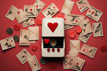 A bunch of different types of cards and envelopes created with generative AI technology