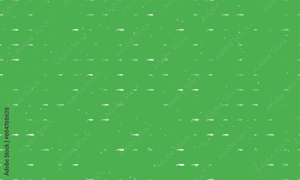 Poster seamless background pattern of evenly spaced white whale symbols of different sizes and opacity. vec