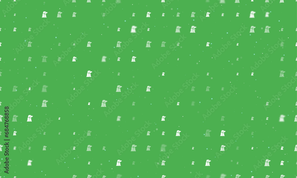 Poster seamless background pattern of evenly spaced white industrial pollution symbols of different sizes a