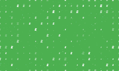 Seamless background pattern of evenly spaced white industrial pollution symbols of different sizes and opacity. Vector illustration on green background with stars