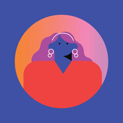 Profile icons woman. People avatars. Icons for games, online communities, web forums. Vector illustration in flat cartoon style