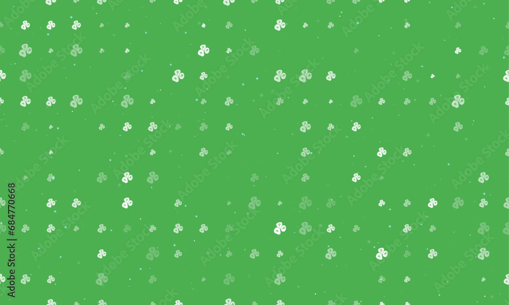 Poster seamless background pattern of evenly spaced white divination stones symbols of different sizes and 