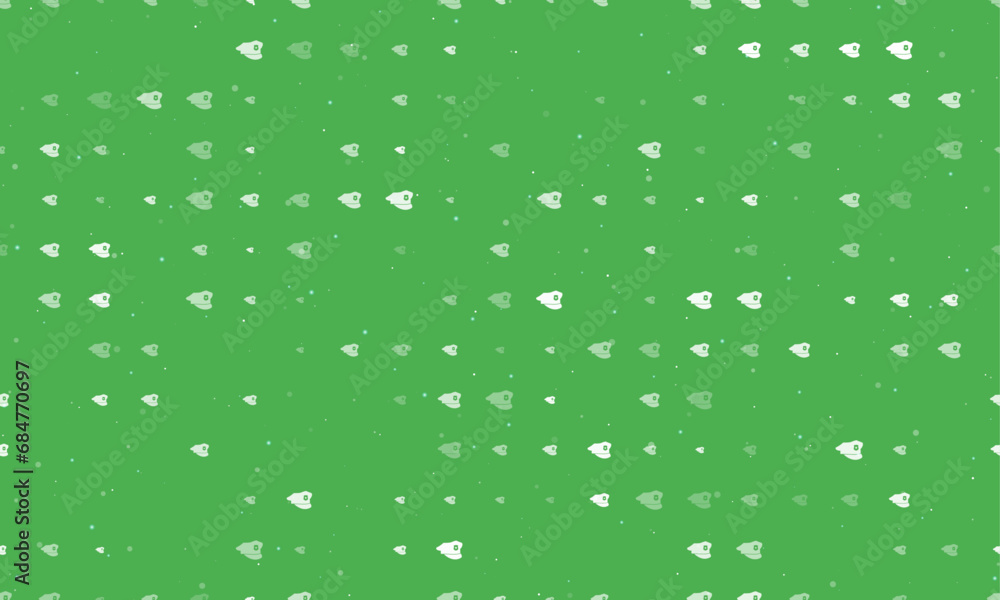 Poster seamless background pattern of evenly spaced white police cap symbols of different sizes and opacity
