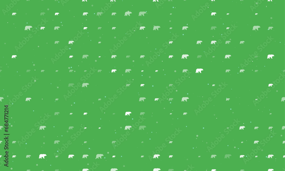 Aufkleber seamless background pattern of evenly spaced white bear symbols of different sizes and opacity. vect