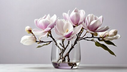 a bunch of flowers in a glass vase on a table
