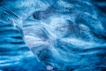 Ethereal Blue Ice walls in Icelandic Cave