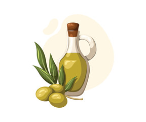 Olive oil. Vector illustration on white background