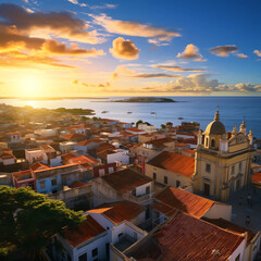 overhead scenic shot of Salvador Bahia Brazil.
