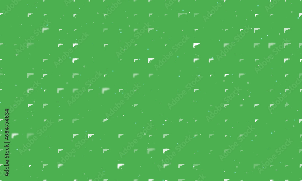 Poster seamless background pattern of evenly spaced white electric drill symbols of different sizes and opa