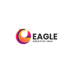 Vector Logo Illustration Eagle Gradient Colorful Style