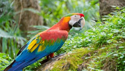 colorful macaw bird in the forest ai generated